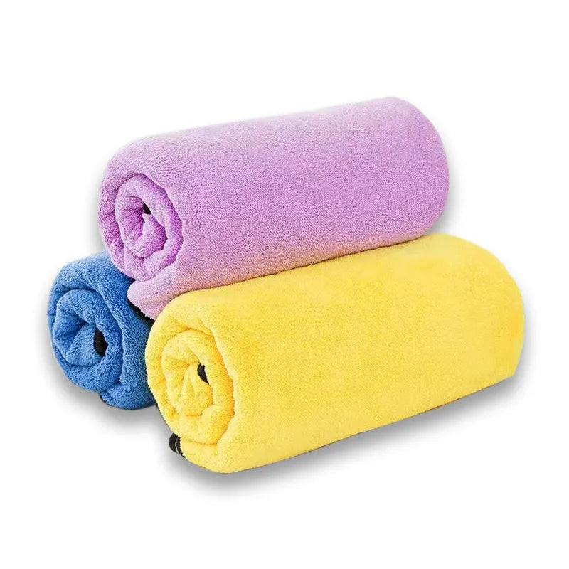 Pet Towel Quick Dry Dog Towel Bath Robe Soft Fiber Absorbent Cat Bath Towel Convenient Pet Cleaning Washcloth Pet Accessories