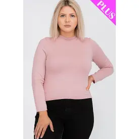 Plus Size Mock Neck Solid Top