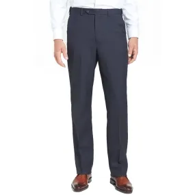 Polyester/Wool Tropical Washable Trouser in Navy (Self Sizer Plain Front - Regular & Short Rise) by Berle