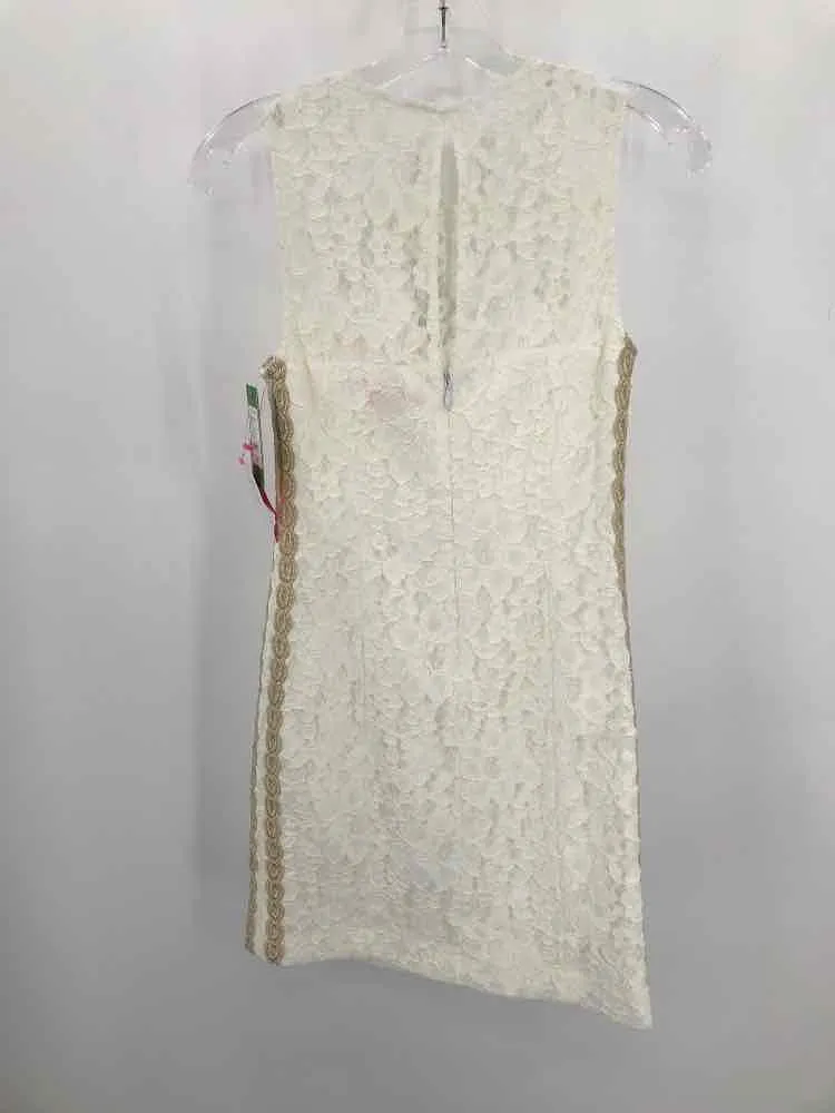 Pre-Owned Lilly Pulitzer White Size 00 Lace Knee Length Sleeveless Dress