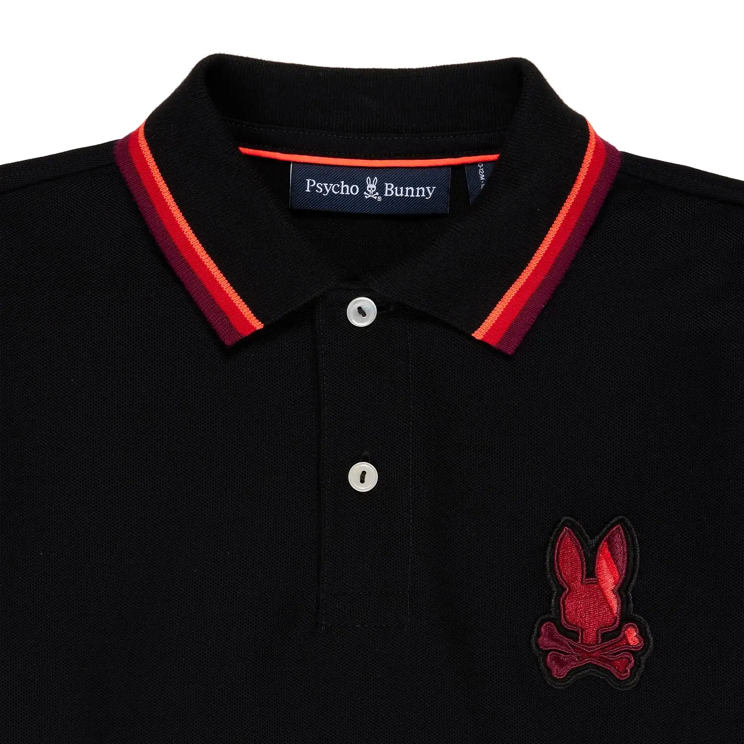 Psycho Bunny Kids Apple Valley Pique Black Polo_ B0k600a2pc-001