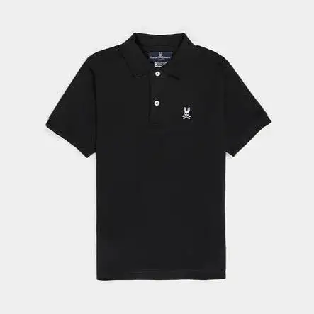 Psycho Bunny Kids Black Classic Polo_ B0K001CRPC-001