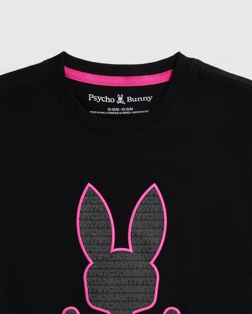 Psycho Bunny Kids Black Harvey Graphic T-Shirt_ B0U309Z1PC-001