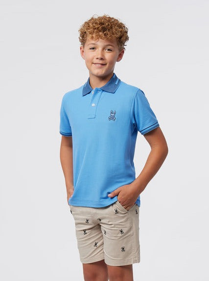 Psycho Bunny Kids Blue Chester Polo_ B0K333Z1PC-425