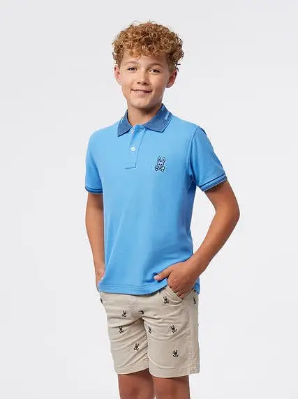 Psycho Bunny Kids Blue Chester Polo_ B0K333Z1PC-425