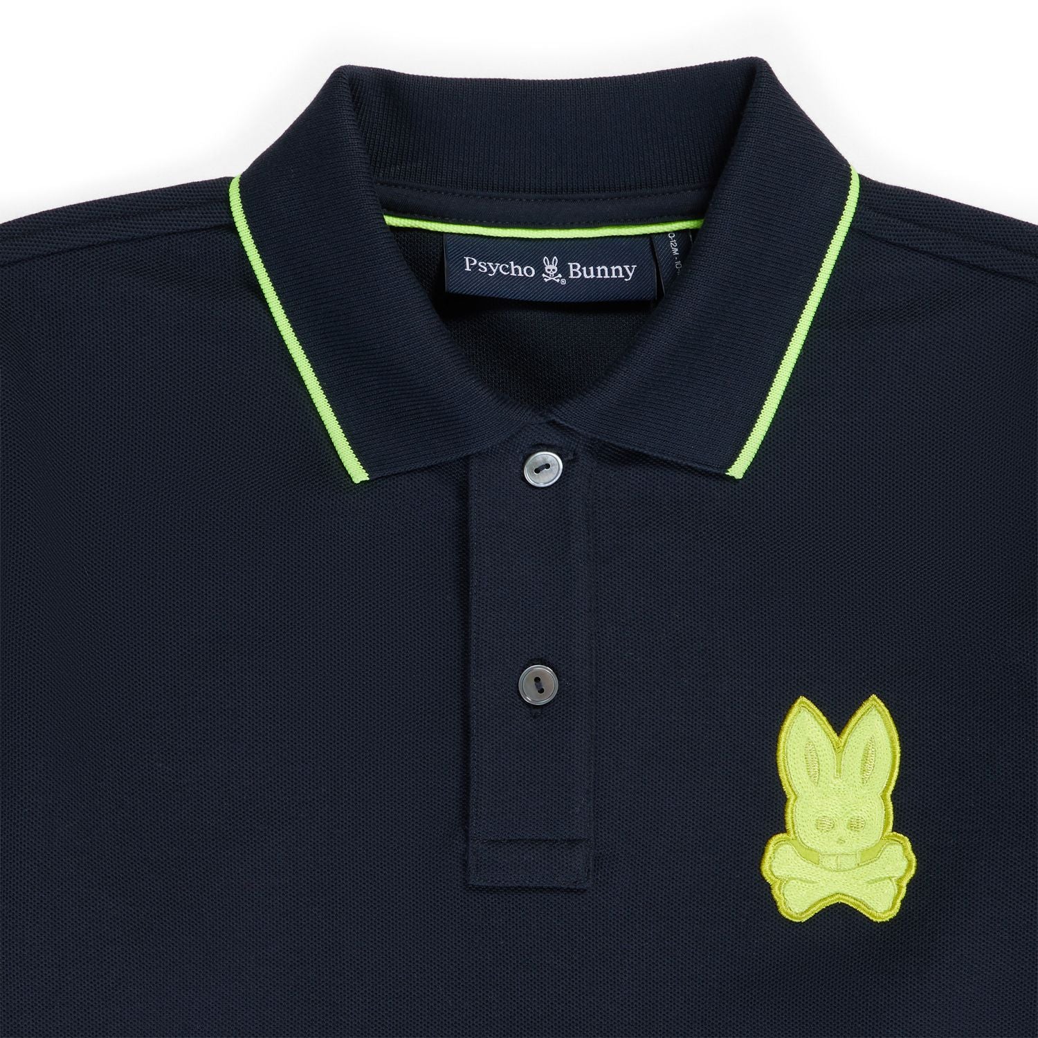 Psycho Bunny Kids Cleveland Chainstitch Pique Navy Polo_ B0k504z1pc-410