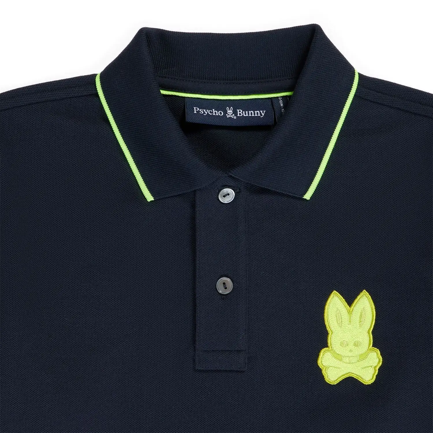 Psycho Bunny Kids Cleveland Chainstitch Pique Navy Polo_ B0k504z1pc-410