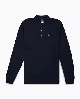 Psycho Bunny Kids Navy Classic Long Sleeve Polo_ B0M658ARPC-410