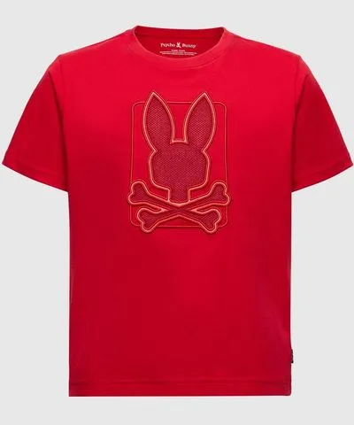 Psycho Bunny Kids Pierce Graphic Tee 621 BRILLIANT RED 2 /