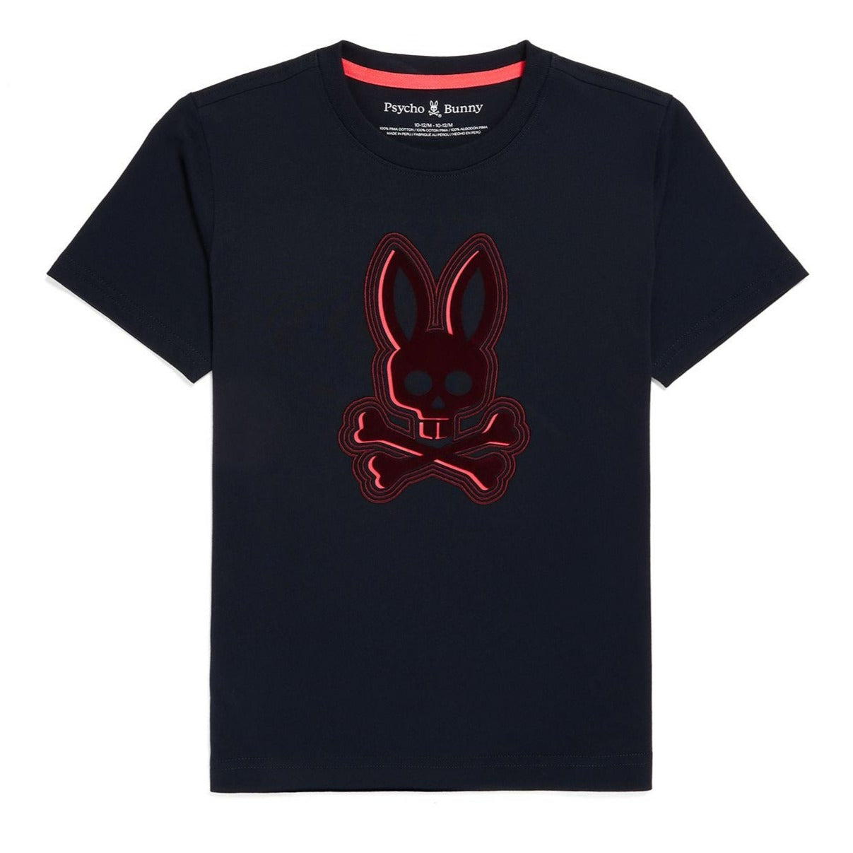 Psycho Bunny Kids Sacramento Flocking Navy T-Shirt_ B0u619a2pc-410