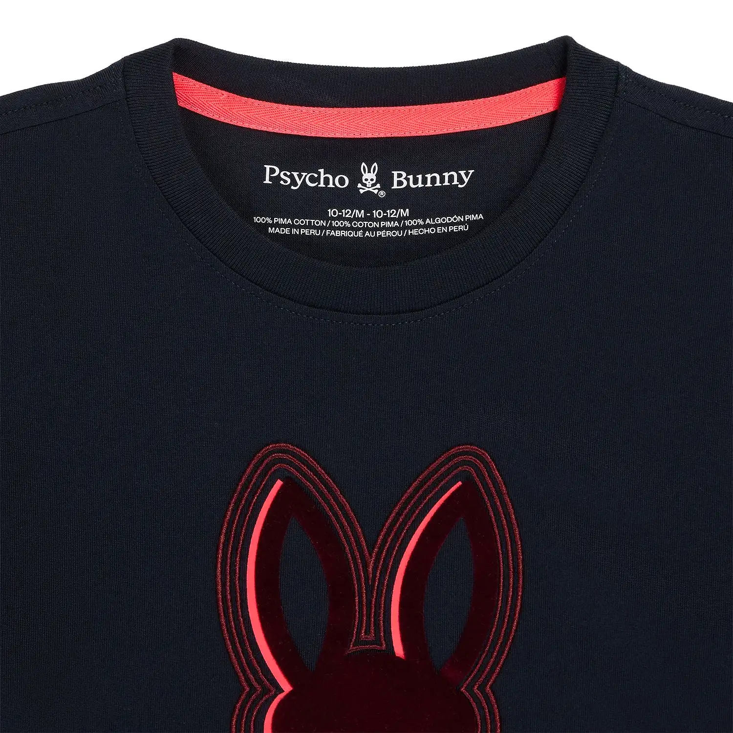 Psycho Bunny Kids Sacramento Flocking Navy T-Shirt_ B0u619a2pc-410