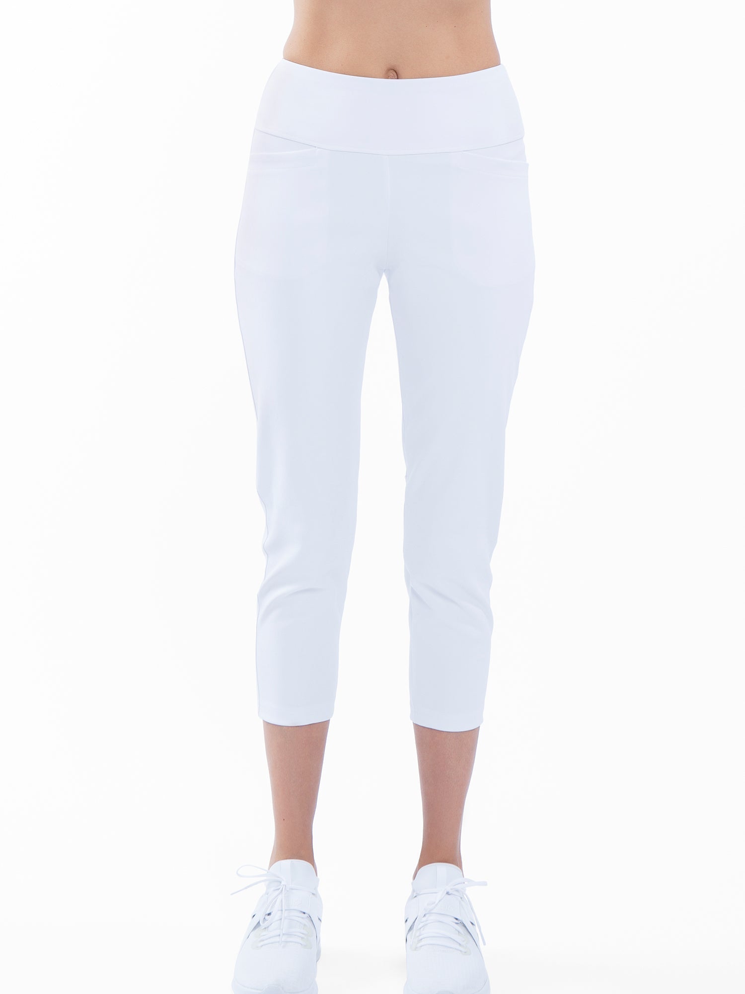 Quick Dry Women's Golf 24 Capri - White