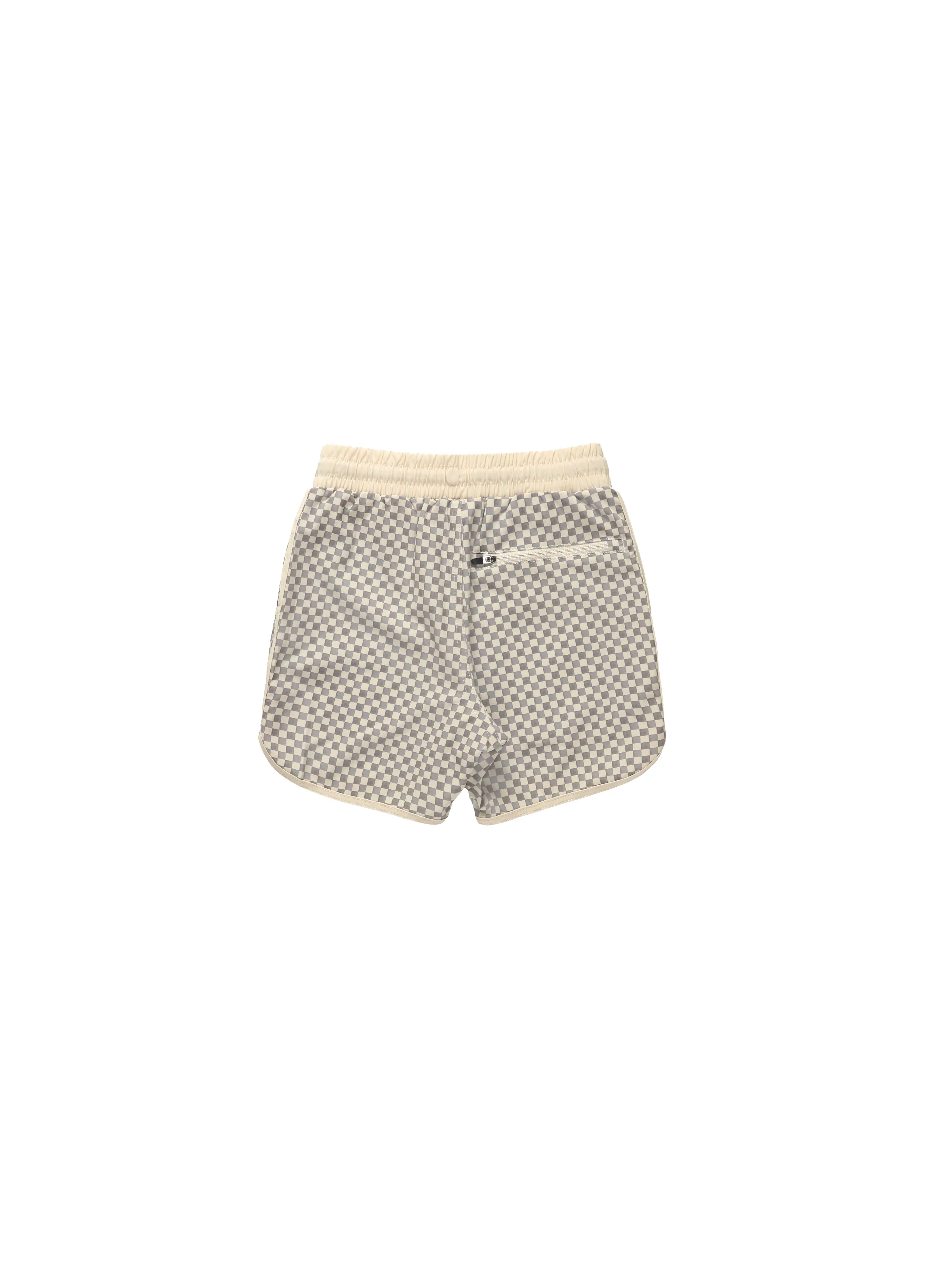 Rylee & Cru - Grey Micro Check Del Mar Short