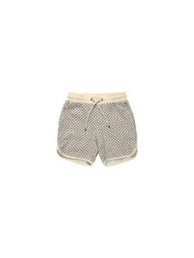 Rylee & Cru - Grey Micro Check Del Mar Short