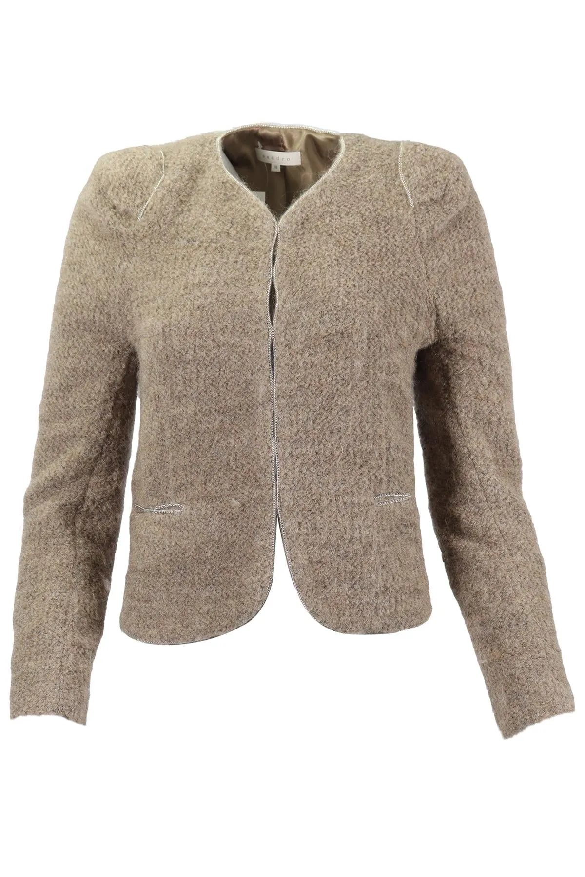 SANDRO WOOL AND ALPACA BLEND JACKET FR 38 UK 10