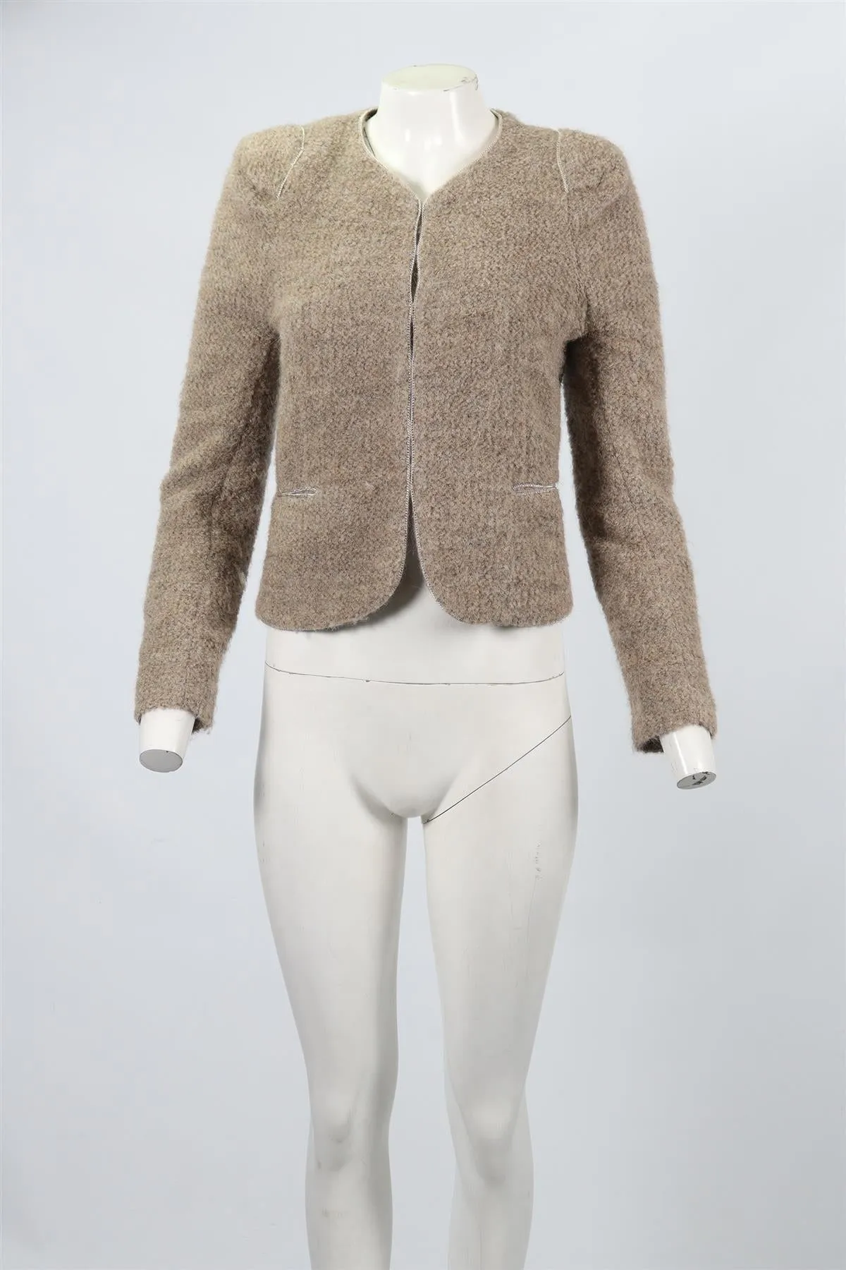 SANDRO WOOL AND ALPACA BLEND JACKET FR 38 UK 10