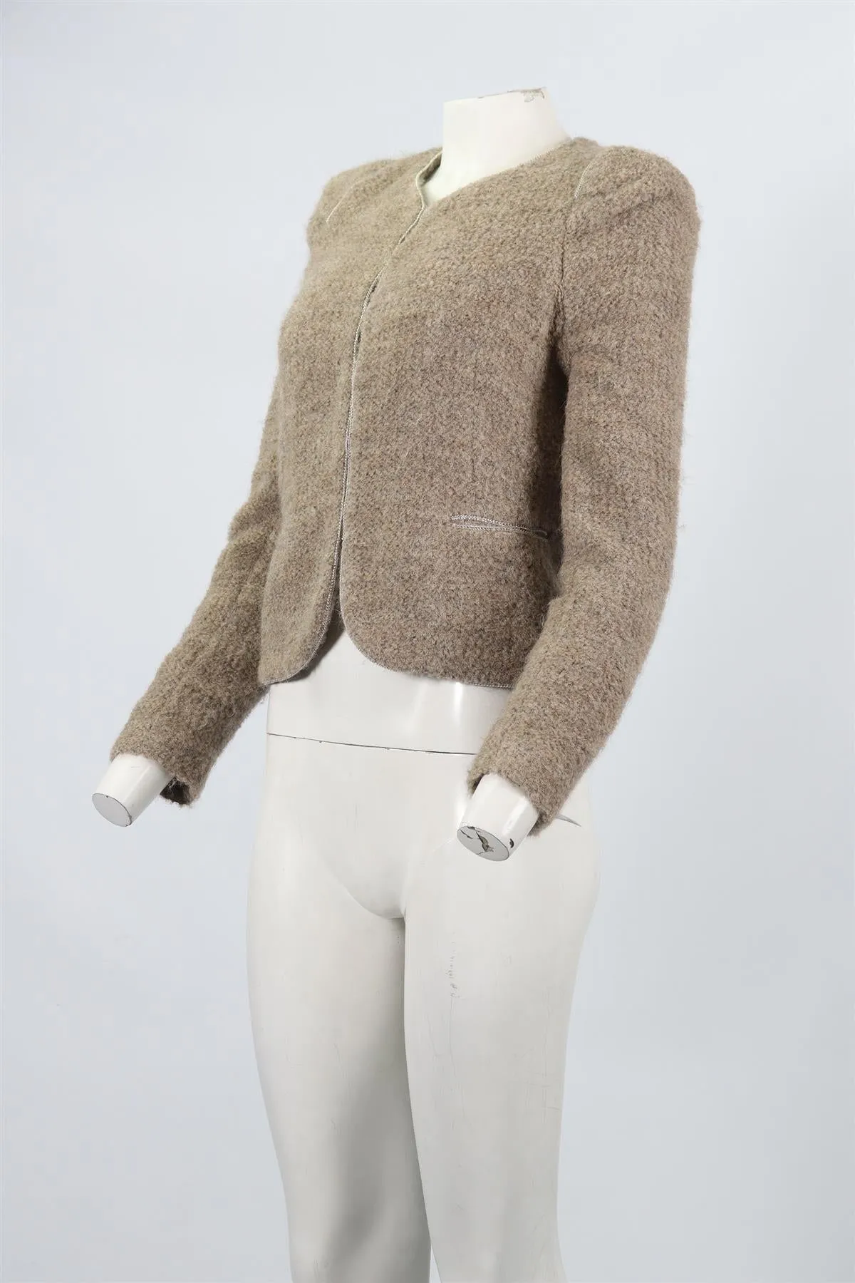 SANDRO WOOL AND ALPACA BLEND JACKET FR 38 UK 10