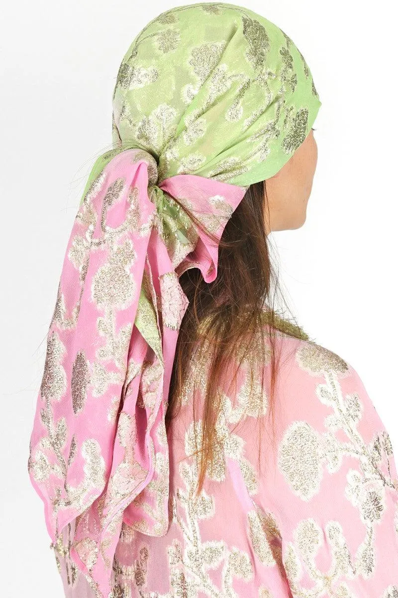 Scarf Myrtille in Ombre Pink & Green