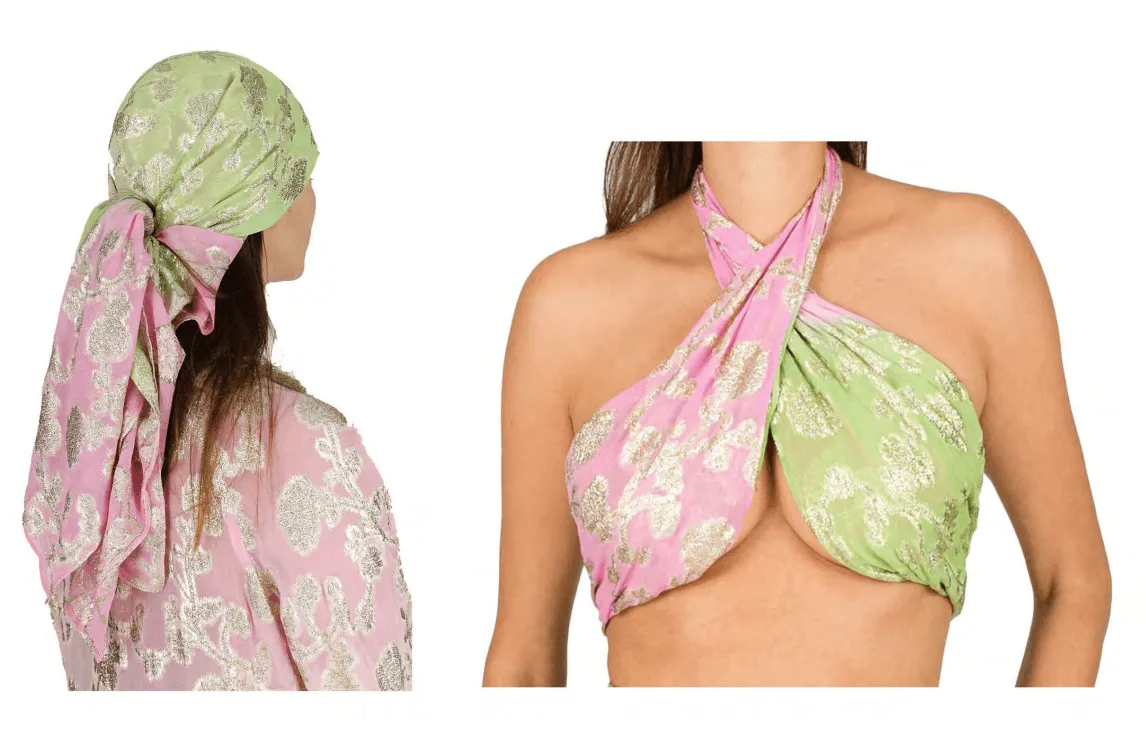 Scarf Myrtille in Ombre Pink & Green