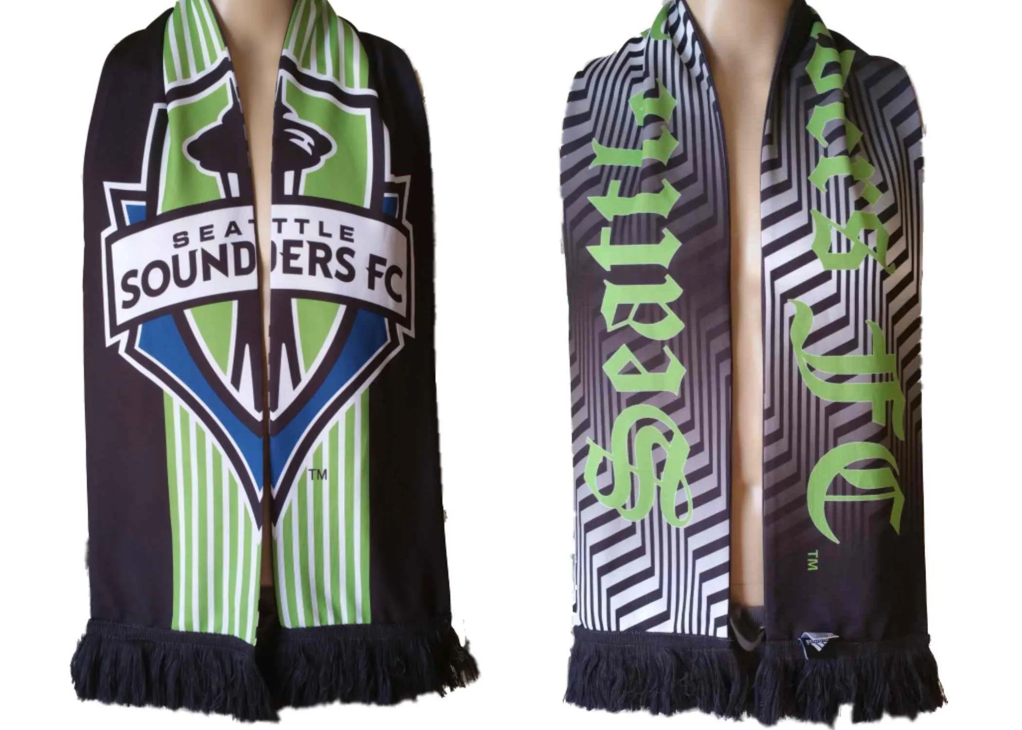 Seattle Sounders FC Adidas Gradient Patterned Reversible Scarf (59 x 7.25)