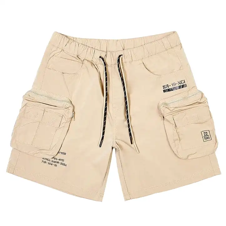 Smoke Rise Printed Nylon Utility Short (Khaki) WS23182