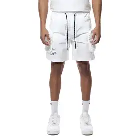 Smoke Rise Printed Nylon Utility Short (White) WS23182