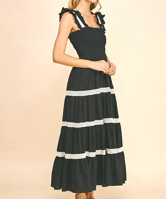 Tiered Maxi Dress - Black