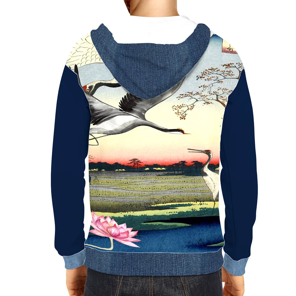 Two Cranes Pullover Hoodies