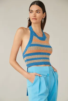 Women Atoir  | Marie Crop Lapis Tuscan Stripe