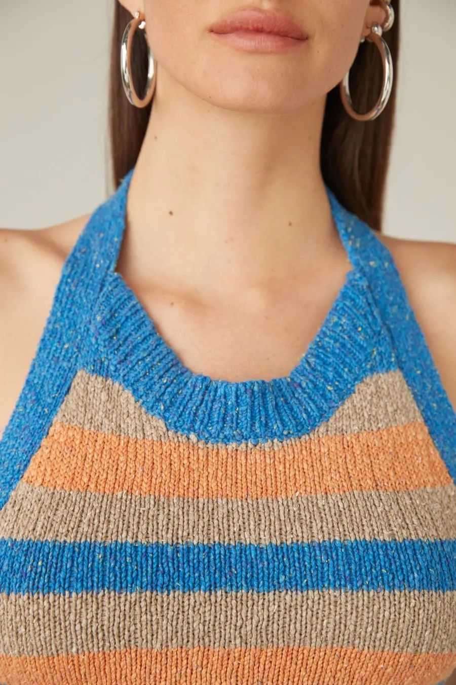 Women Atoir  | Marie Crop Lapis Tuscan Stripe